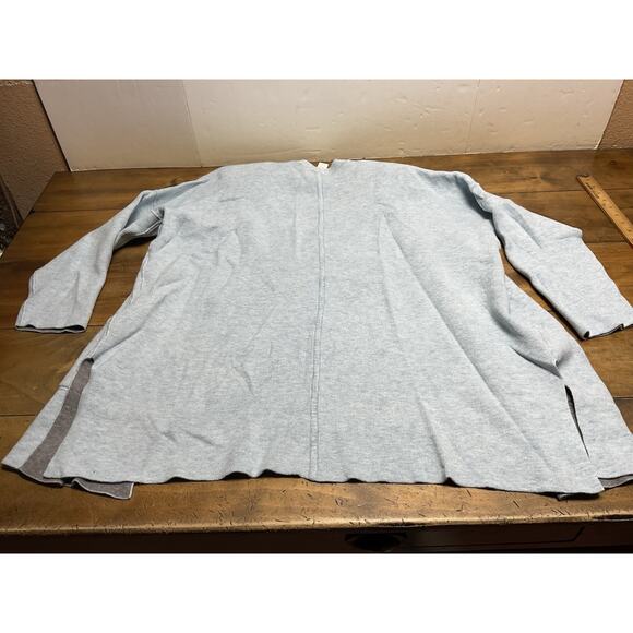 J Jill Reversible Blue/Gray Long Open Front Cardigan Sweater Size XL - Picture 12 of 12